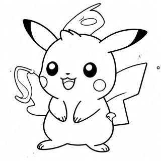 Cute Pikachu Playing Coloring Page 28504-22848