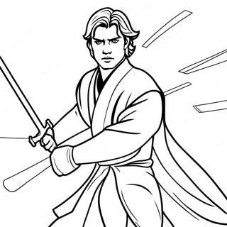 Anakin Skywalker In Battle Coloring Page 28574-22898