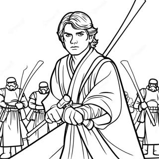 Anakin Skywalker In Battle Coloring Page 28574-22899