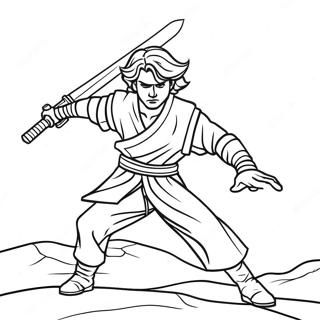 Anakin Skywalker In Battle Coloring Page 28574-22900