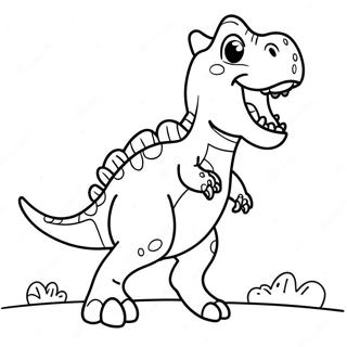 Cute T Rex Roaring Coloring Page 2857-2326