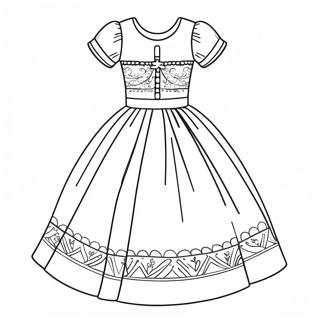 Elegant First Communion Dress Coloring Page 28594-22911