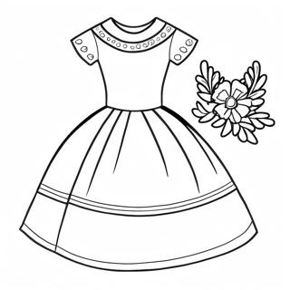 Elegant First Communion Dress Coloring Page 28594-22912