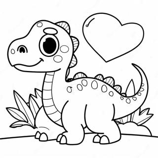 Dinosaur Valentines Coloring Page 28613-22928