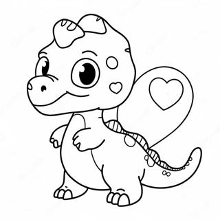 Cute Dinosaur With Heart Coloring Page 28614-22929