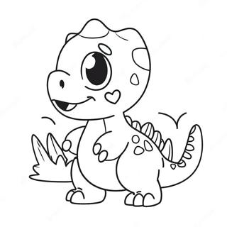 Cute Dinosaur With Heart Coloring Page 28614-22930