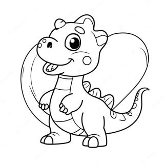 Cute Dinosaur With Heart Coloring Page 28614-22932