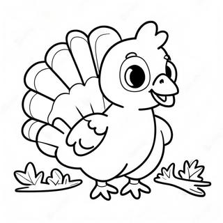 Happy Baby Turkey With Pumpkin Coloring Page 28624-22934