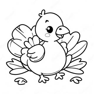 Happy Baby Turkey With Pumpkin Coloring Page 28624-22936