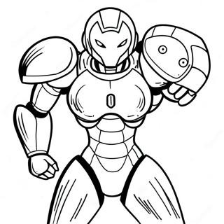 Samus Aran In Power Suit Coloring Page 28674-22977