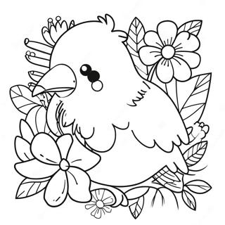 Birds And Flowers Coloring Page 28683-22983