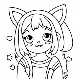 Cute Tumblr Girl With Cat Ears Coloring Page 28703-22998