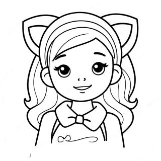 Cute Tumblr Girl With Cat Ears Coloring Page 28703-22999