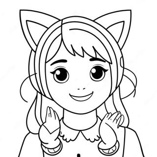 Cute Tumblr Girl With Cat Ears Coloring Page 28703-23000