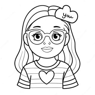 Adorable Tumblr Girl With Heart Glasses Coloring Page 28704-23004