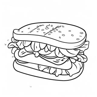 Delicious Sandwich With Lettuce Coloring Page 28724-23017