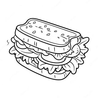 Delicious Sandwich With Lettuce Coloring Page 28724-23018