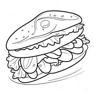 Delicious Sandwich With Lettuce Coloring Page 28724-23020