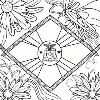 Dominican Republic Flag Coloring Page 28763-23043