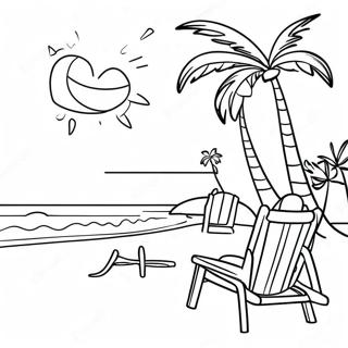 Colorful Dominican Republic Beach Scene Coloring Page 28764-23053