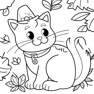 Thanksgiving Cat Coloring Pages