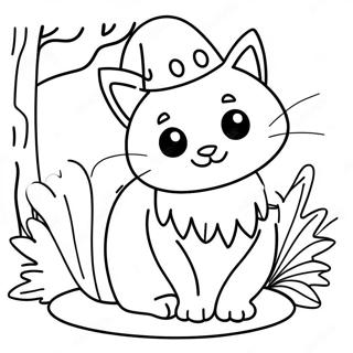 Thanksgiving Cat Coloring Page 28773-23052