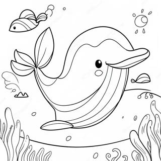 Happy Whale Splashing In The Ocean Coloring Page 28804-23080