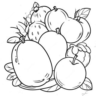 Colorful Tasting Fruits Coloring Page 28834-23105