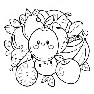 Colorful Tasting Fruits Coloring Page 28834-23107