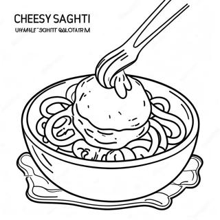 Cheesy Spaghetti With Meatballs Coloring Page 28874-23142