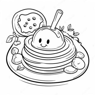 Cheesy Spaghetti With Meatballs Coloring Page 28874-23144