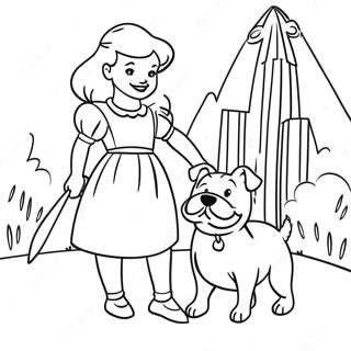 Dorothy And Toto In The Colorful Emerald City Coloring Page 2887-2349