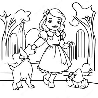 Dorothy And Toto In The Colorful Emerald City Coloring Page 2887-2352