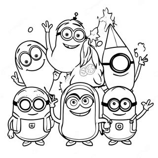 Minion Party Coloring Page 28894-23153