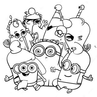 Minion Party Coloring Page 28894-23155