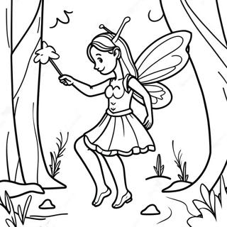 Mysterious Dark Fairy In A Forest Coloring Page 28904-23159