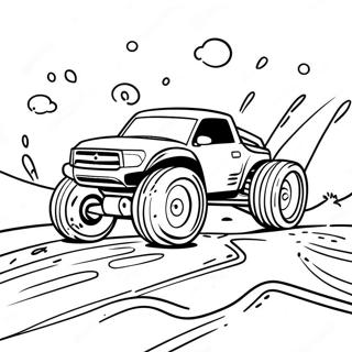 Rc Car Racing Through Mud Coloring Page 28913-23170