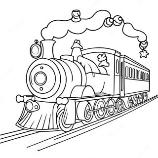 Festive Christmas Train With Gifts Coloring Page 28924-23177