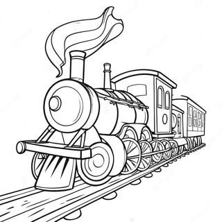 Festive Christmas Train With Gifts Coloring Page 28924-23180