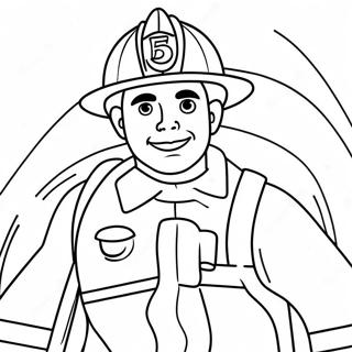 Brave Firefighter Rescuing Coloring Page 28934-23189