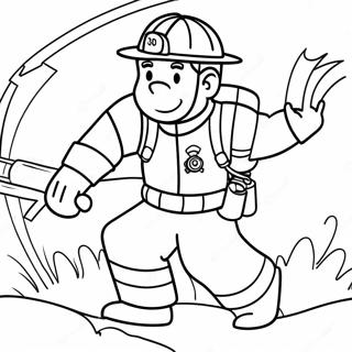 Brave Firefighter Rescuing Coloring Page 28934-23191