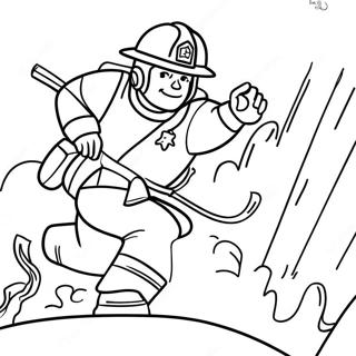 Brave Firefighter Rescuing Coloring Page 28934-23192