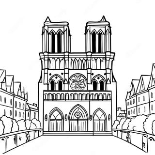 Notre Dame Cathedral Coloring Page 28953-23201