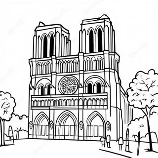 Notre Dame Cathedral Coloring Page 28953-23202