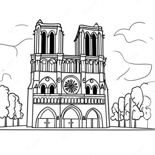 Notre Dame Cathedral Coloring Page 28953-23204