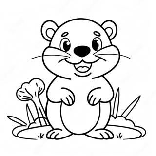 Cute Beaver With A Big Smile Coloring Page 28974-23217