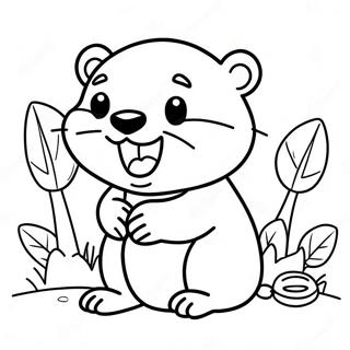 Cute Beaver With A Big Smile Coloring Page 28974-23220