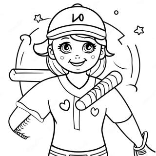 I Love Softball Coloring Page 28993-23232