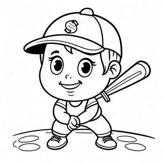 Cute Softball Player Coloring Page 28994-23233