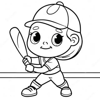 Cute Softball Player Coloring Page 28994-23234